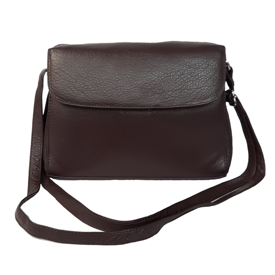 Brown leather across body organiser bag