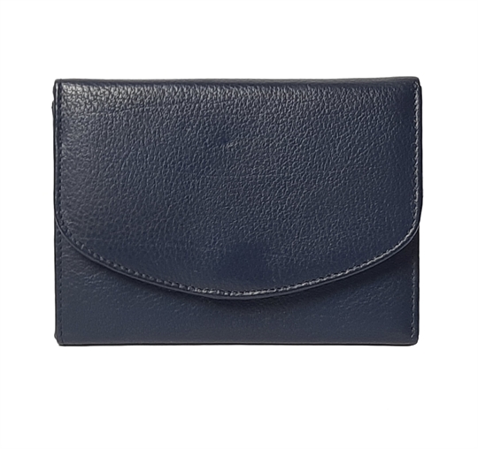 Navy Blue small leather flap over purse