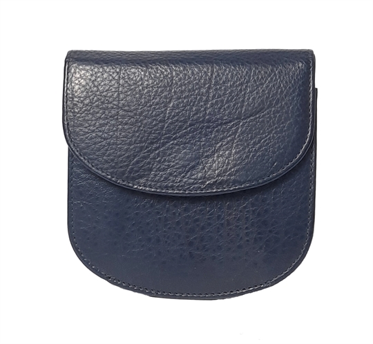 Navy Blue leather half round purse