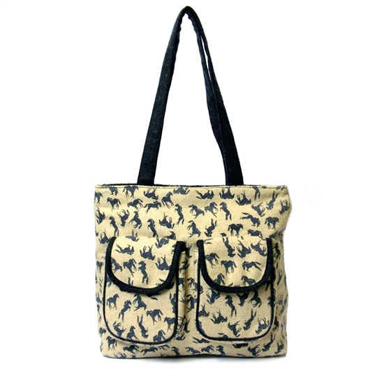 Natural Horses shopper bag