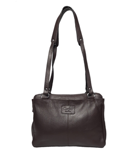 leather three compartment shoulder bag
