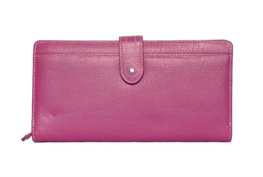 Pink Real Leather Large loop closure purse