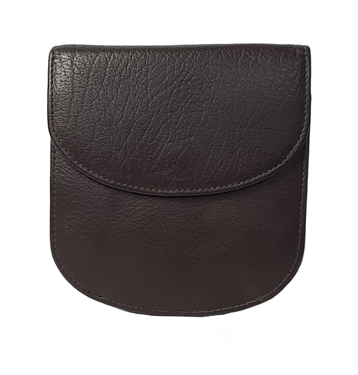 Brown leather half round purse