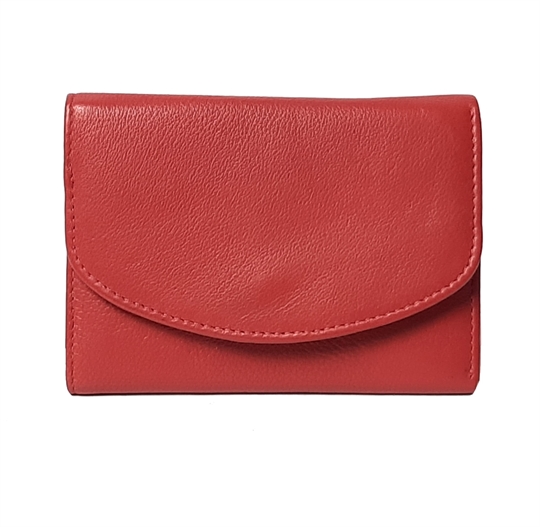 Red small leather flap over purse