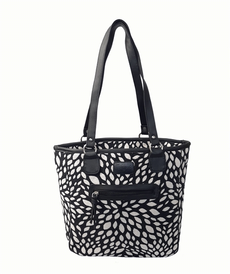 Black Leaf tapestry print shopper bag