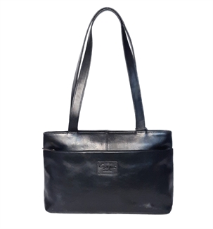 leather tote bag with zip pocket