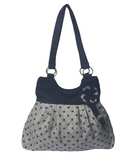 Grey flower polka dot shoulder bag