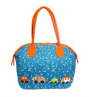 Stars and Cars canvas overnight bag