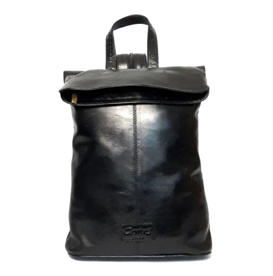 Black leather rucksack
