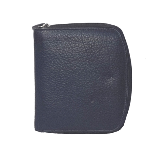 Navy Blue leather curved edge purse