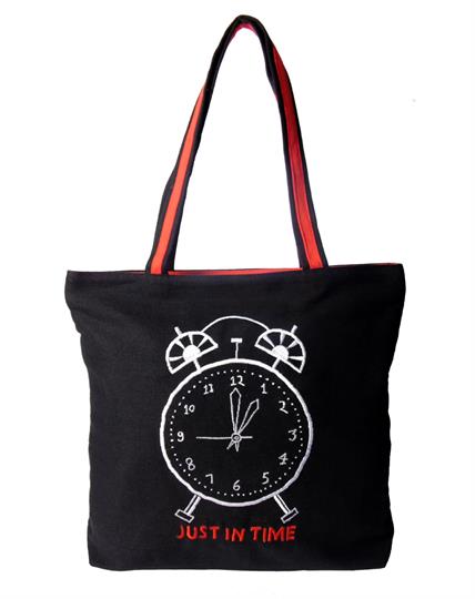 Black Just In Time Canvas Shopper