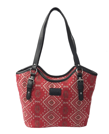 Red Jewel tapestry bucket bag