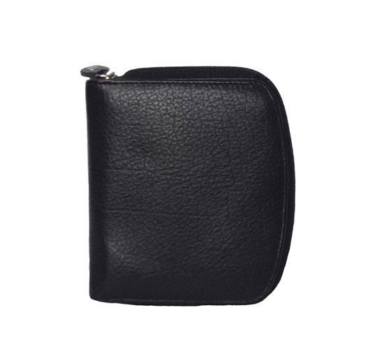 Black leather curved edge purse