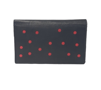 Real leather dots cut out purse