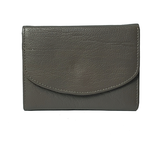Taupe small leather flap over purse