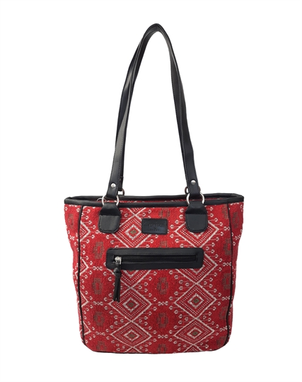 Red Jewel tapestry print shopper bag