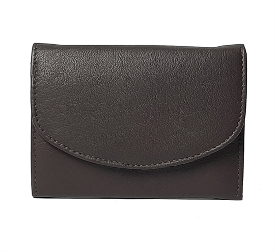 Brown small leather flap over purse