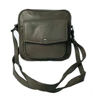 small leather front flap pocket across body bag