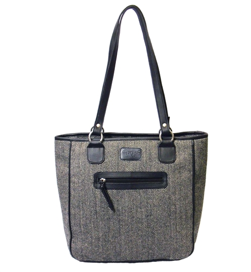 Grey herringbone tote shopper bag