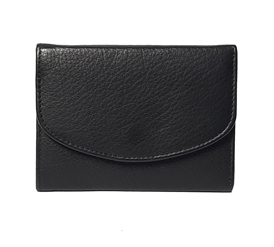 Black small leather flap over purse