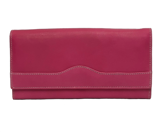 Pink Real leather wave design purse