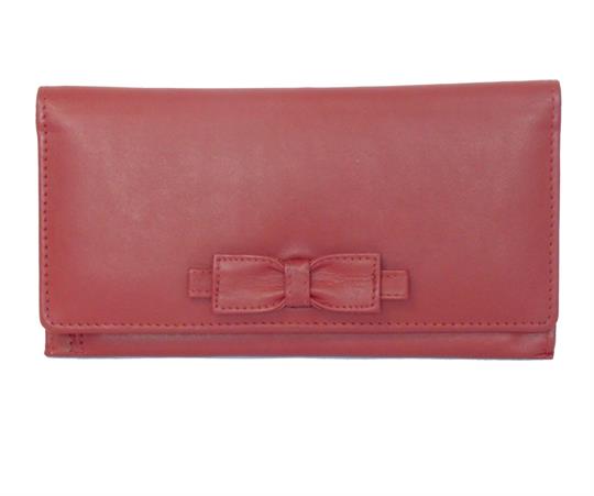 Red Real leather large bow purse