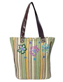 Striped Canvas shopper bag