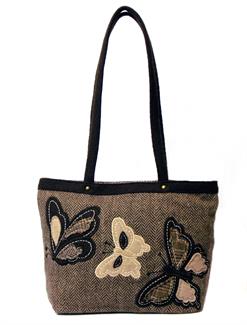 Herringbone butterflies mini shopper