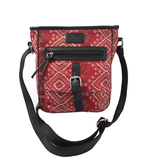 Jewel tapestry front pocket across body bag