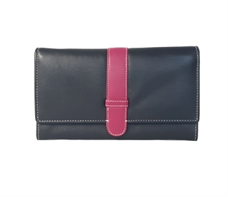 Real leather belt loop flap purse