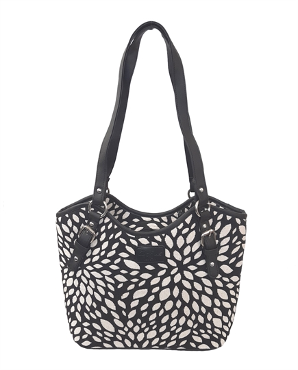 Black Leaf tapestry bucket bag