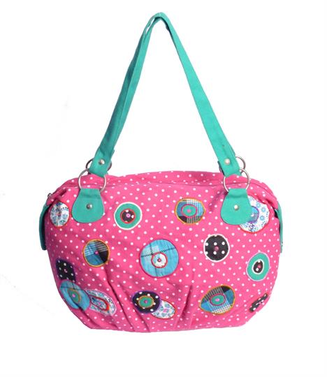 Pink Pink polka dot hobo bag