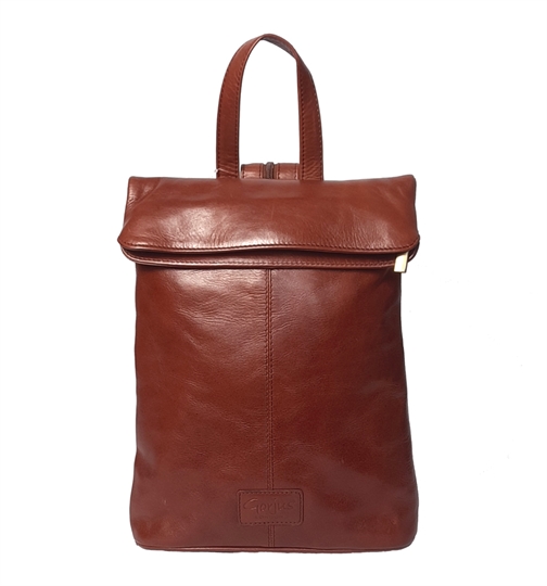 Brown leather rucksack