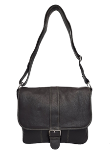 leather flap over across body satchel