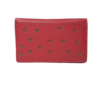 Real leather dots cut out purse