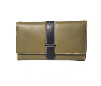 Real leather belt loop flap purse